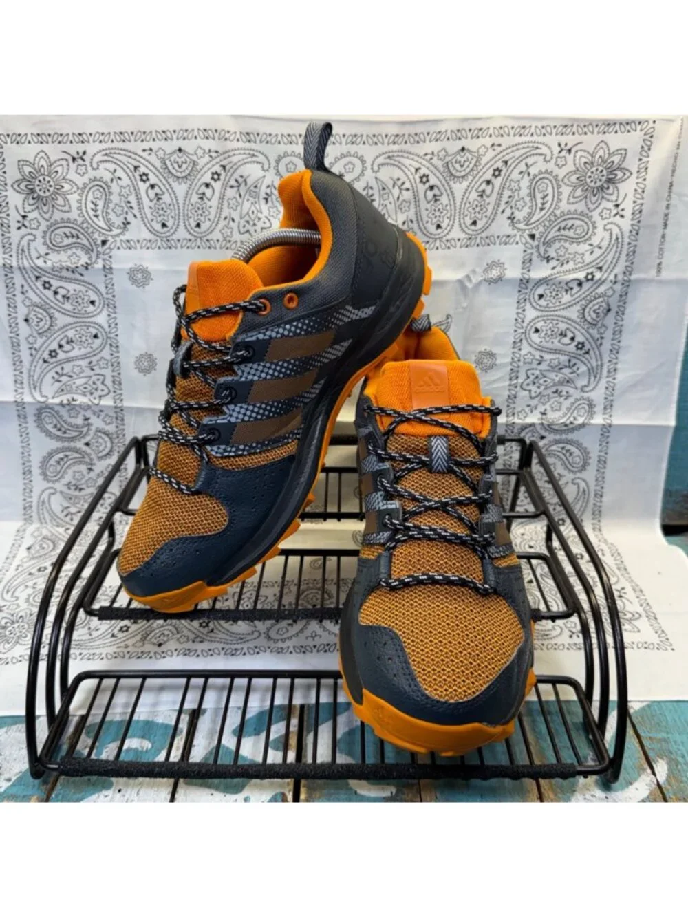 Adidas Galaxy Trail M Running/Training Grey/Orange Shoe Mens Size 7.5 EUC